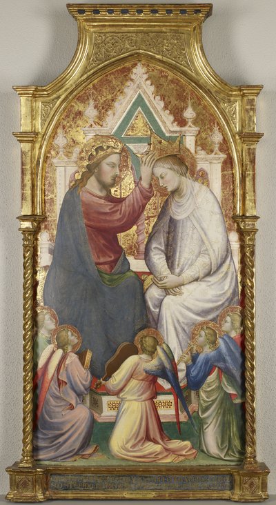 Die Krönung der Jungfrau mit fünf musizierenden Engeln, 1408 von Mariotto di Nardo